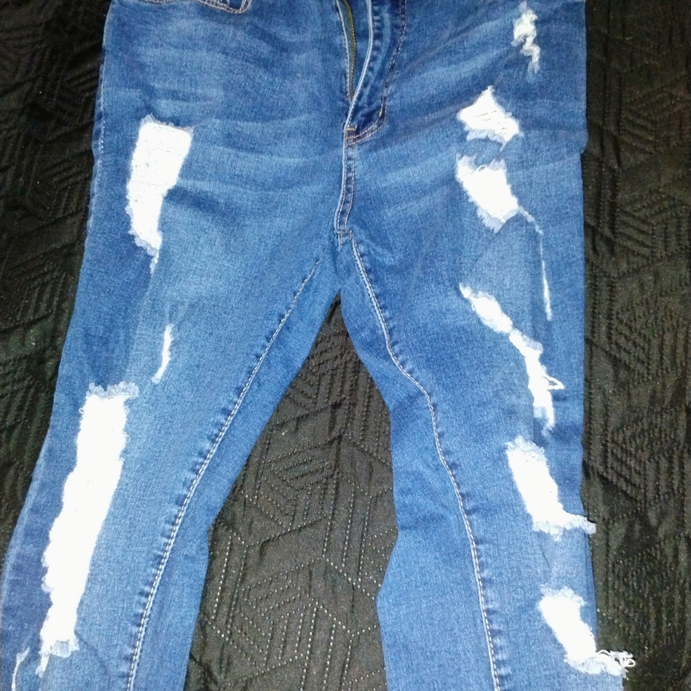 SHEIN Dark Blue Denim Jeans